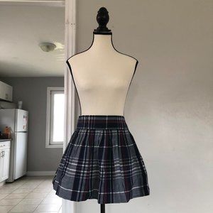 Plaid pleated mini skirt